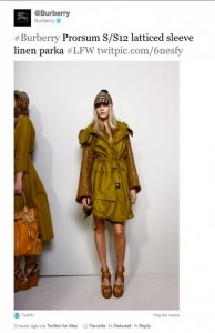 Burberry tweetwalk