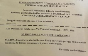 Lavoro: sciopero Eataly,per clienti anche coupon solidarietà